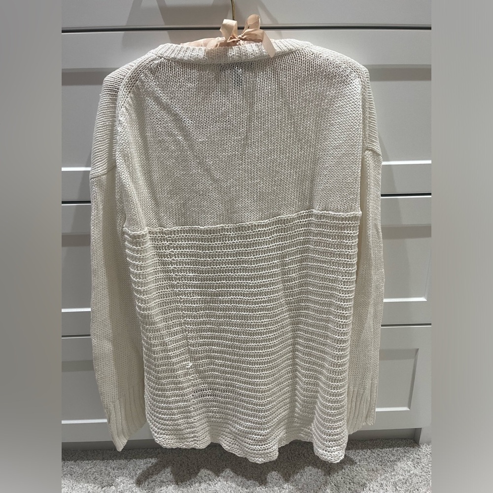 J.Crew Linen Tunic Beach Sweater Medium - Picture 2 of 3